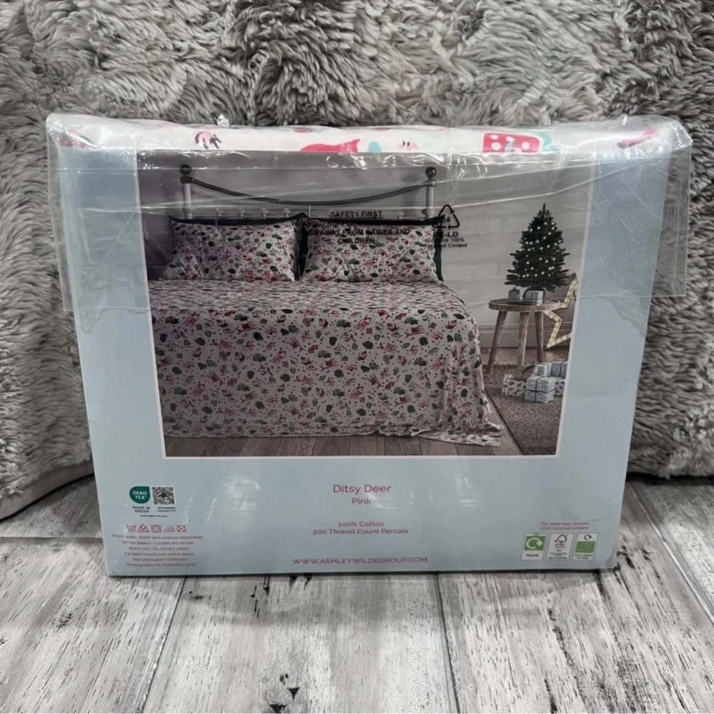 Cath Kidston Queen Sheet Set with Christmas Print